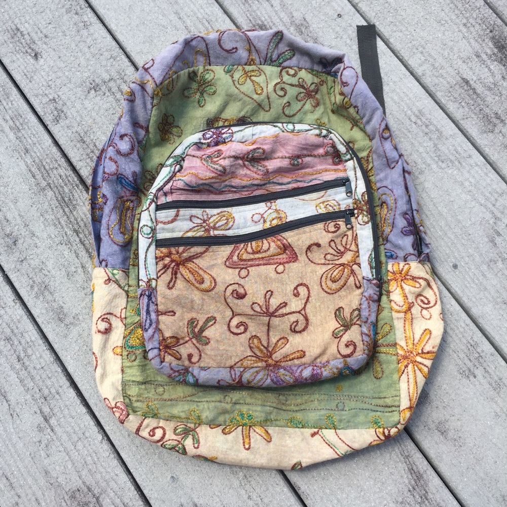 Hippie Style Embroidered Backpack